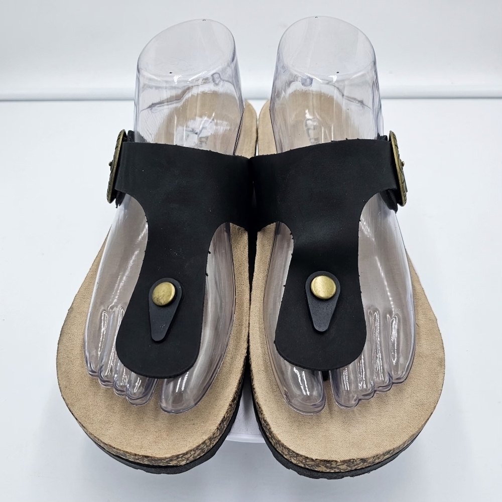 🆕️CL by Laundry Black Cork Wedge Sandals – Size 41